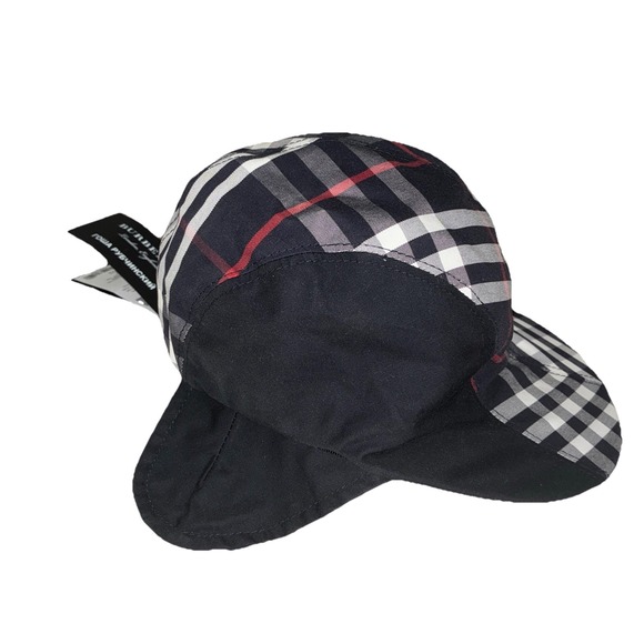 Burberry x Gosha Rubchinskiy Duckbill Cap M Navy Check Aerodynamic Hat Italy NEW